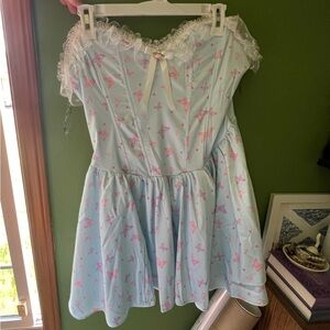 Butterfly Corset mini strapless dress
